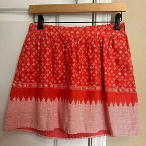 Old Navy Coral Patterned Cotton Mini Skirt